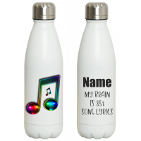 Chilli Style Bowling Double Walled 500mls Bottle Personalised Musical Note