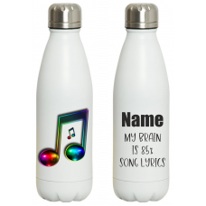 Chilli Style Bowling Double Walled 500mls Bottle Personalised Musical Note