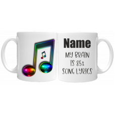 Rainbow Musical Notes 11oz Personalised Mug 