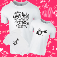 Key / You Hold the Key to my Heart Twinning Family T-Shirt Set